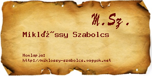 Miklóssy Szabolcs névjegykártya