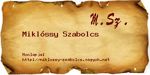 Miklóssy Szabolcs névjegykártya